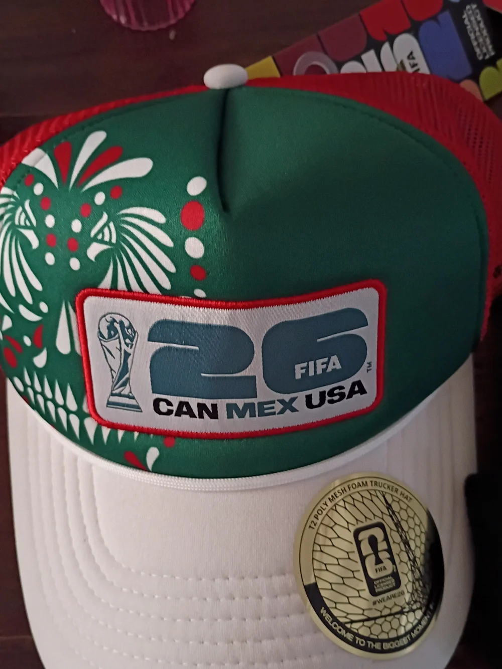FIFA CAN MEX USA Green/Red/White Trucker Cap with Black FIFA Beanie